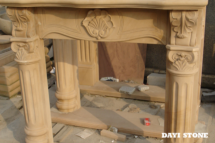 Yellow Sandstone Fireplace - Dayi Stone